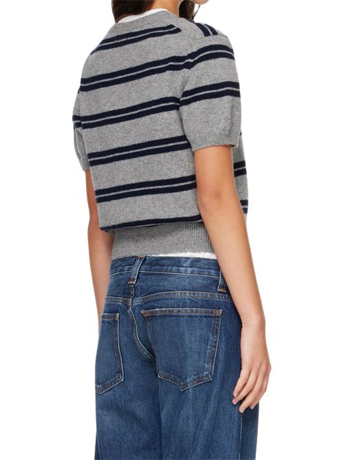 Wicklow stripe t-shirt &DAUGHTER | HKN03885SFLANNELGREY WITH NAVY